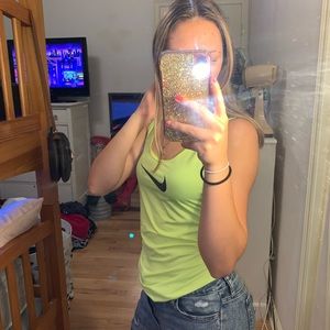 Neon yellow/green tank top Nike pro